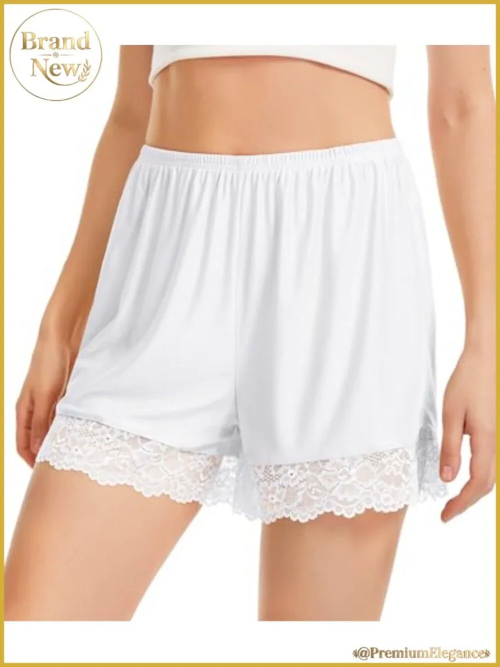 Satin Lace Pettipants Culotte Slip Shorts Bloomers for Women Under Dress S-3XL